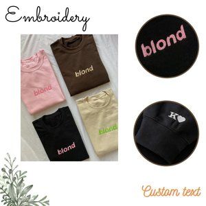 F Style Spellout Blond Inspired Embroidered Crewneck l Cute Trendy Sweatshirt
